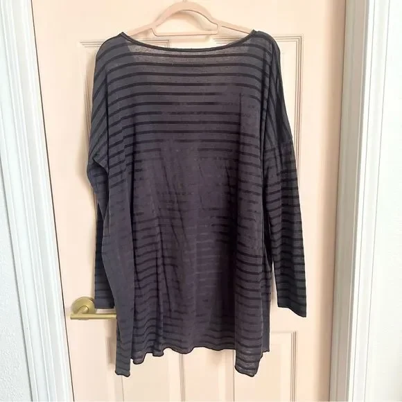 Free People Black Striped Top - Picture 2 of 4